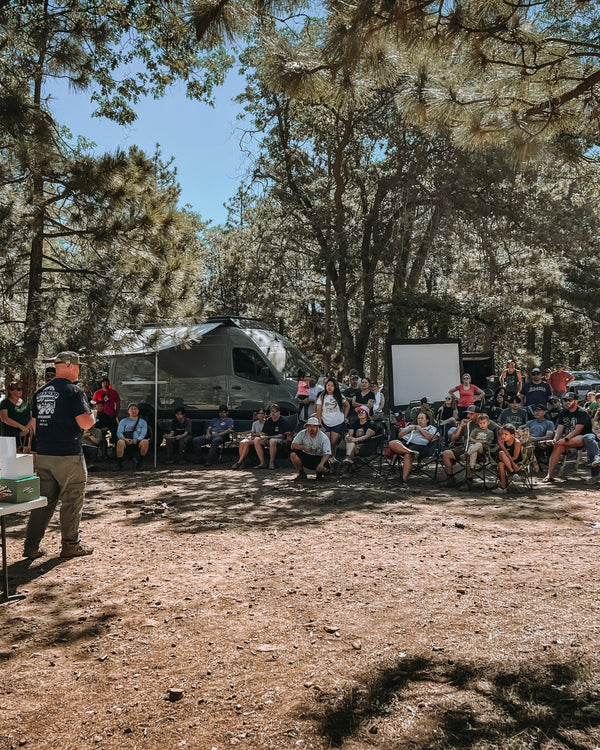 Weekend Offroad training session with overlanding families learning off-road recovery and safety skills outdoors.