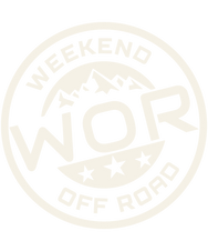 Weekend Offroad WOR logo featuring mountains and stars in a circular design.